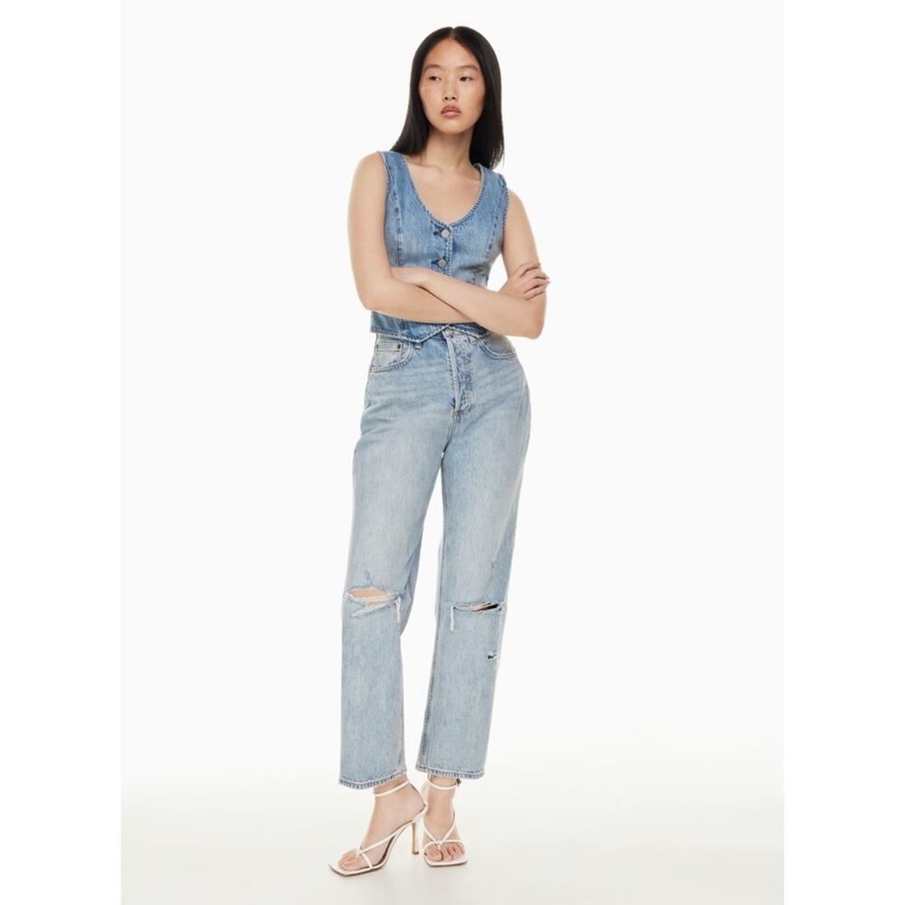 DENIM FORUM x ARITZIA The Joni High Rise Loose in 7 Yrs Picture This Bleu